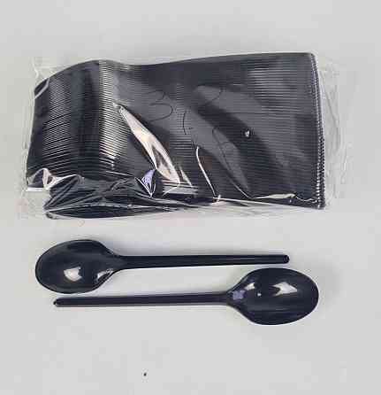 Ложка столова одноразова пластикова 3,2 г VIP Чорна (100 шт.) (100 шт.) Харків