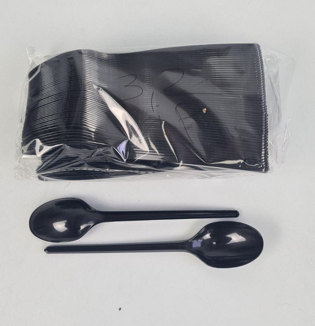 Ложка столова одноразова пластикова 3,2 г VIP Чорна (100 шт.) (100 шт.) Харків - фото 1