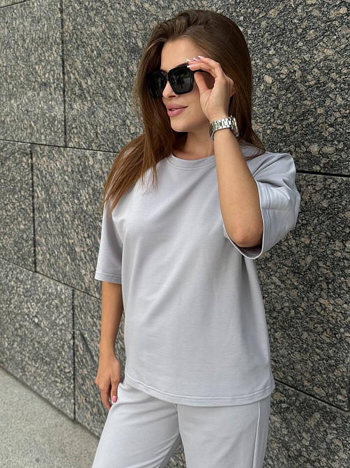 Спортивний костюм жіночий футболка і штани джогери Сірий XL-XXL Харків - фото 5