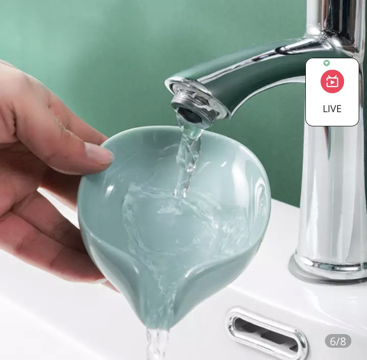 Мыльница для ванной на присоске, мыльница со сливом для воды, голубая, размер 9*11 см Киев - изображение 3