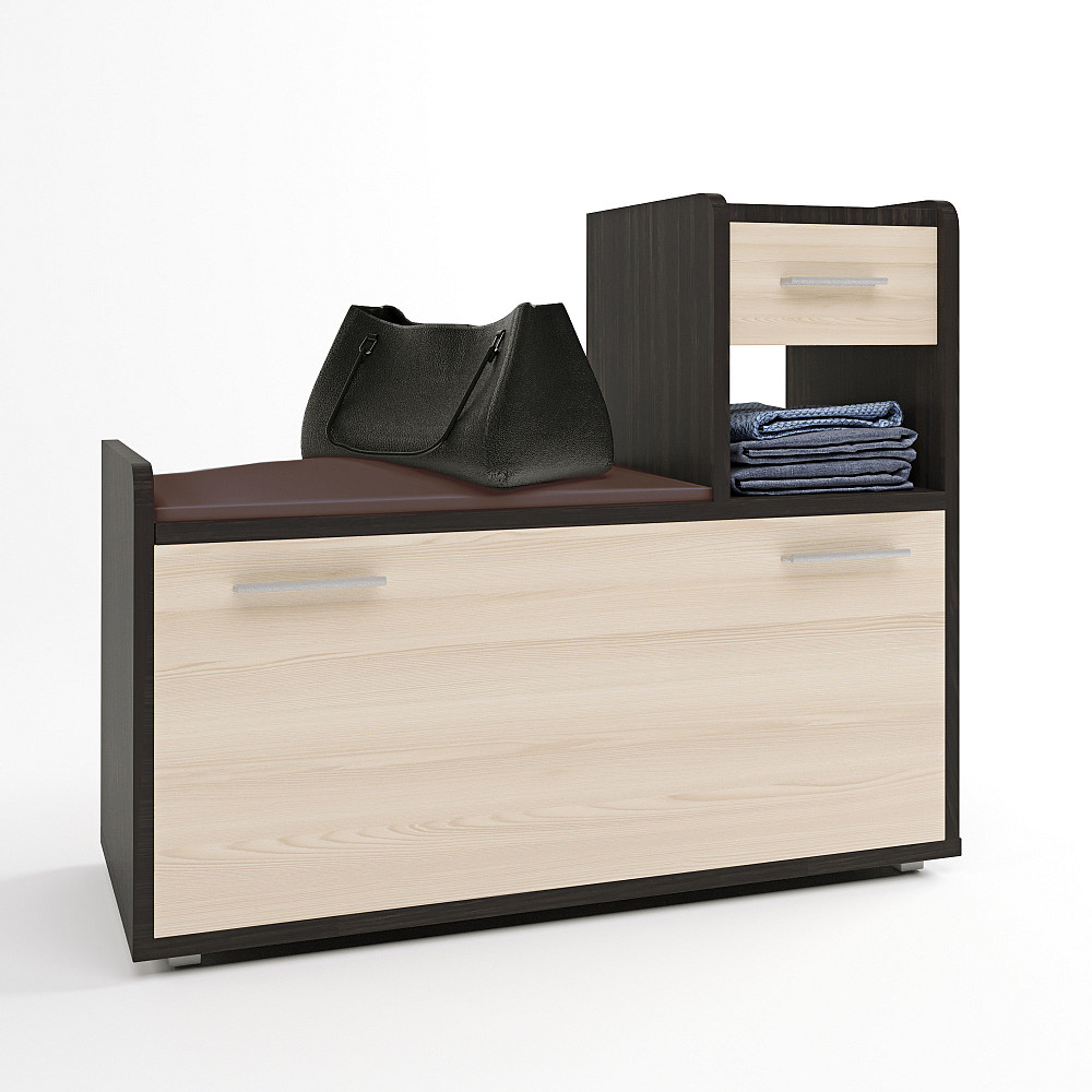 Тумба для обуви Эверест Тандем (правая) венге + дуб молочный (DTM-2647) Львов - изображение 1