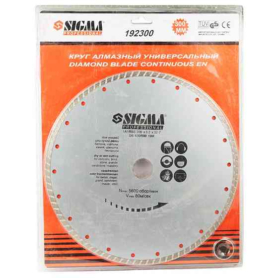 Sigma Круг отрезной алмазный Турбо Ø300×32мм SIGMA (1922281) Киев