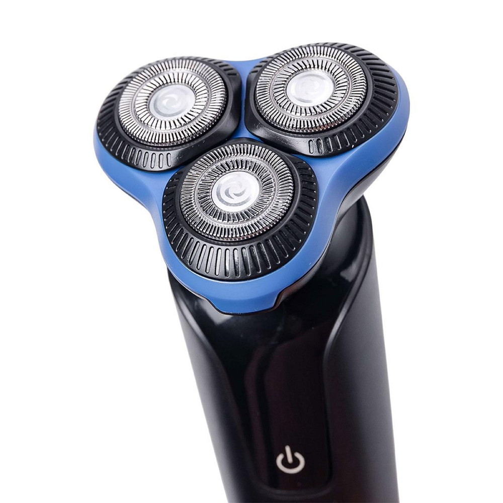 Бездротова електробритва Sokany з трьома головками, синя Київ - фото 5