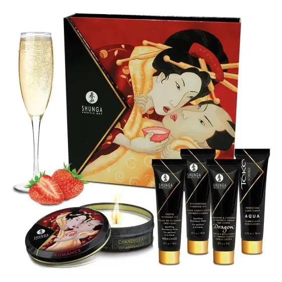 Подарунковий набір Shunga GEISHAS SECRETS – Sparkling Strawberry Wine: для шикарної ночі вдвох Львів