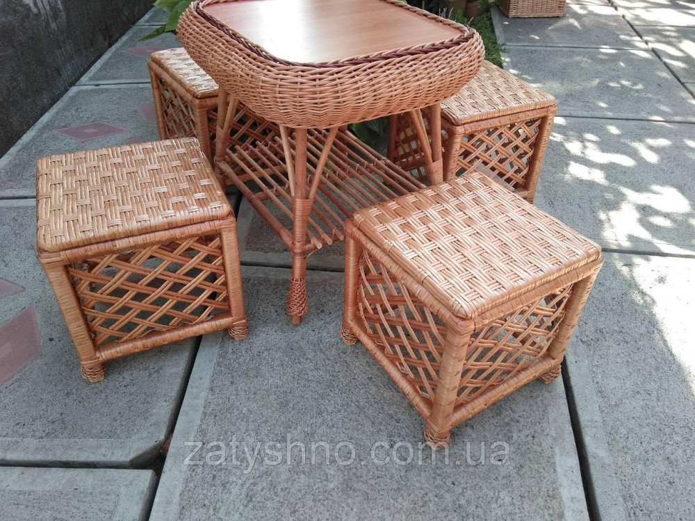 Плетеная мебель с  табуретками Киев - изображение 3