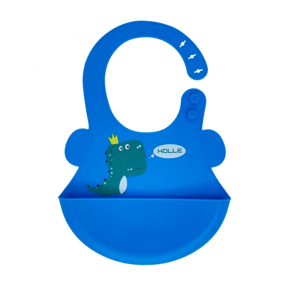 Слинявчик силіконовий "Діно" MGZ-0616(Blue) з кишенею Вінниця - фото 1