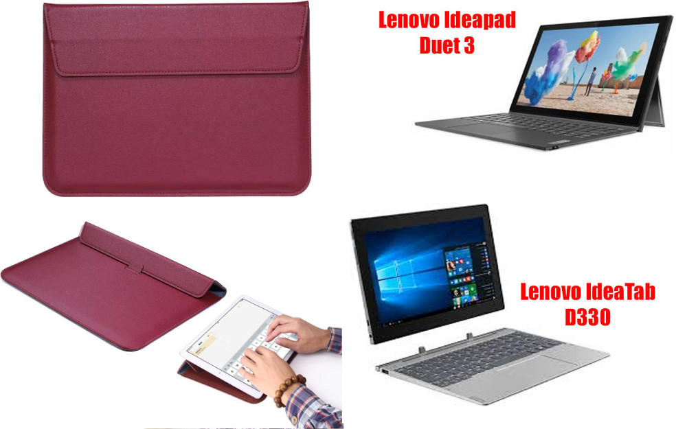 Чохол-конверт VitoCase для Lenovo IdeaTab D330, Ideapad Duet 3, з функцією підставки для планшета Бордовий Київ - фото 1