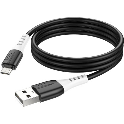 Дата кабель USB 2.0 AM to Micro 5P 1.0m 2.4A silicone X82 black HOCO (6931474768551) Винница - изображение 4