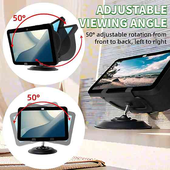 Металевий настільний тримач підставка для Echo Show 8 (3-го покоління)з обертанням 360°, регулюванням кута нахилу ±50° чорний Київ