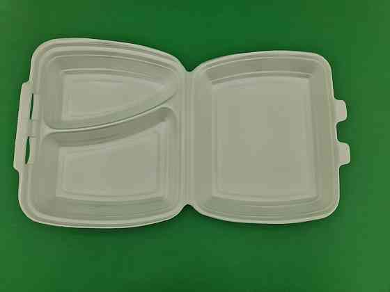 Ланчбокс зі спіненого полістиролу з кришкою (250*210*70) білий HP-2 (125 шт.) Харків