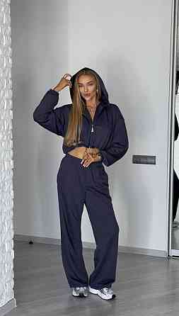 Женский трендовый базовый спортивный костюм трехнить петля Графит, 46/48 Одесса