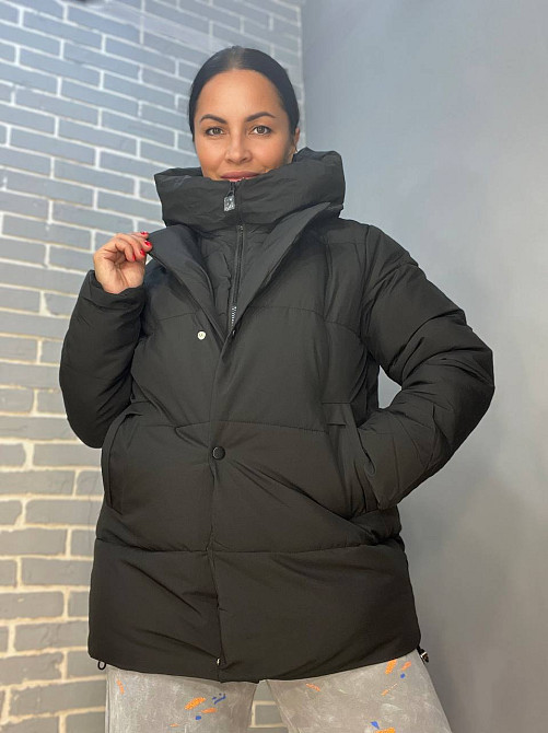 Куртка жіноча подовжена подвійна застібка з капюшоном Lady Yep 9010 чорна, чорний, 46 Київ - фото 16