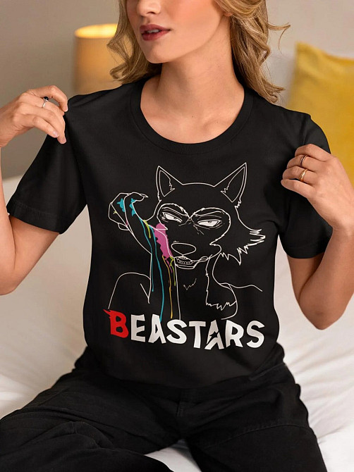 Футболка для хлопчика з аніме принтом Беастарс Легосхі Беастарс Гірл оверсайз (зріст від 165 до 180) Чорний AnimeJ0343m Дніпро - фото 2
