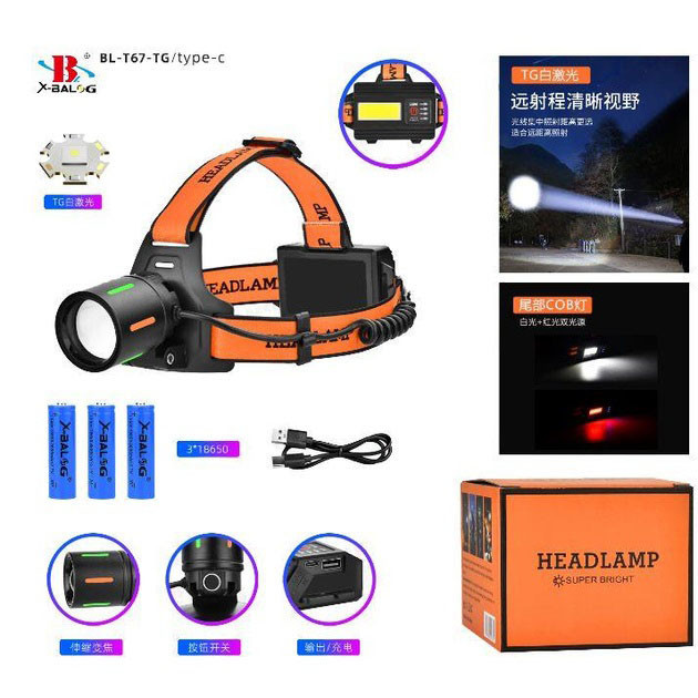 Фонарь налобный BL-T67-TG+COB(white+red) XW-24 Киев - изображение 2