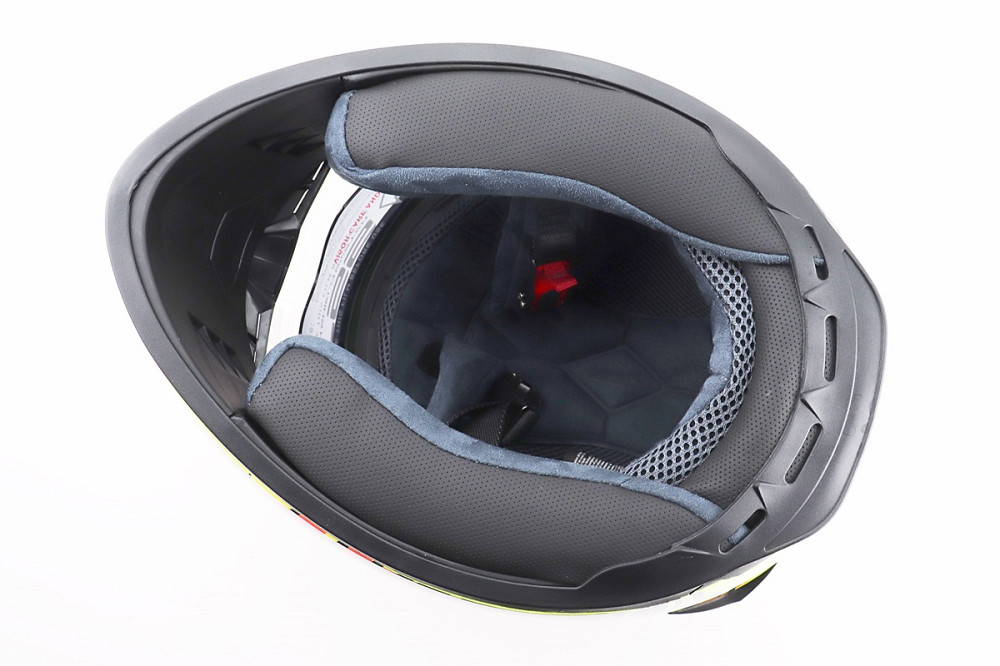 Шолом інтеграл, закритий (сертифікація DOT)+відкидні окуляри BLD-М61 M (57-58см), ЧОРНО-СИНІЙ (флуоресцентний) Київ - фото 7