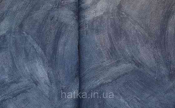 Шпалери вінілові на флізеліні Grandeco Ameli абстракція мазки смужки структурні темно-сині Київ