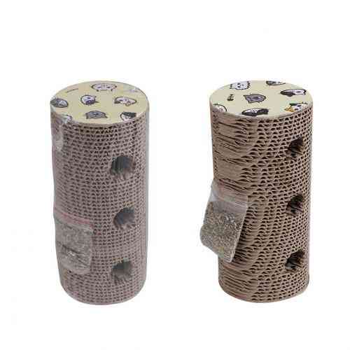 Дряпка Eastland для кошек Бревно с тремя отверстиями с кошачьей мятой бумажная Φ 9х20 см Киев