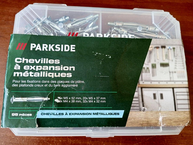 Набор анкеров по гипсокартону Parkside, набор из 95 шт. Германия Полтава - изображение 1