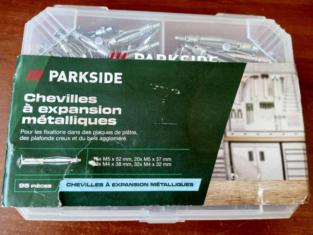 Набор анкеров по гипсокартону Parkside, набор из 95 шт. Полтава - фото 1