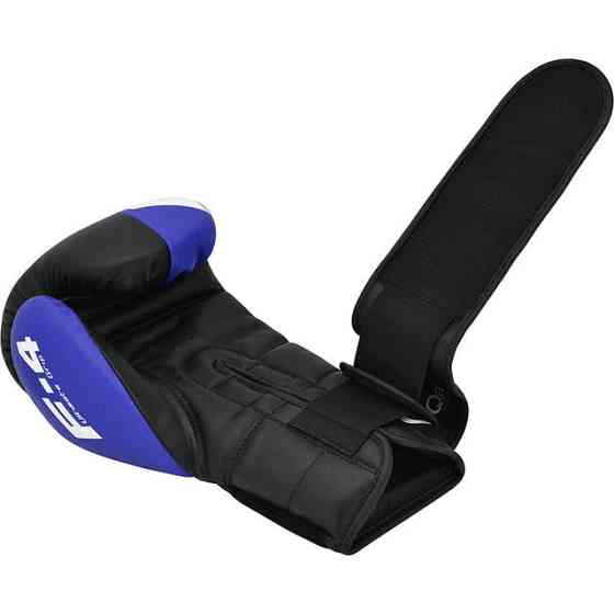 Боксерські рукавиці RDX F4 Boxing Sparring Gloves Hook&Loop BLUE/BLACK 10 унцій (капа у комплекті) Каменское