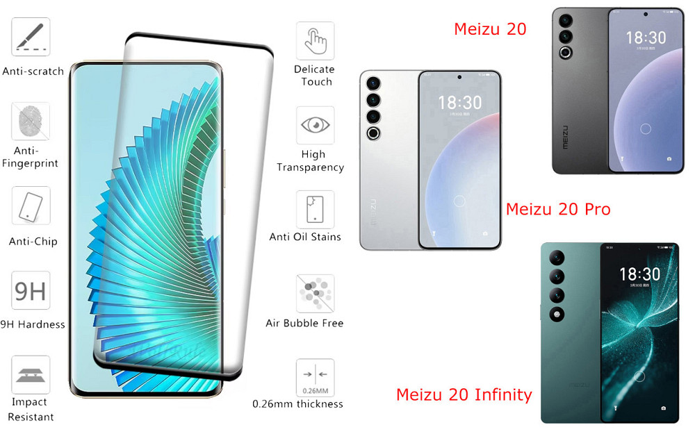 Захисне скло HyperGlass Pro для Meizu 20, 20 Pro, 20 Infinity – максимальна чутливість та захист Київ - фото 2