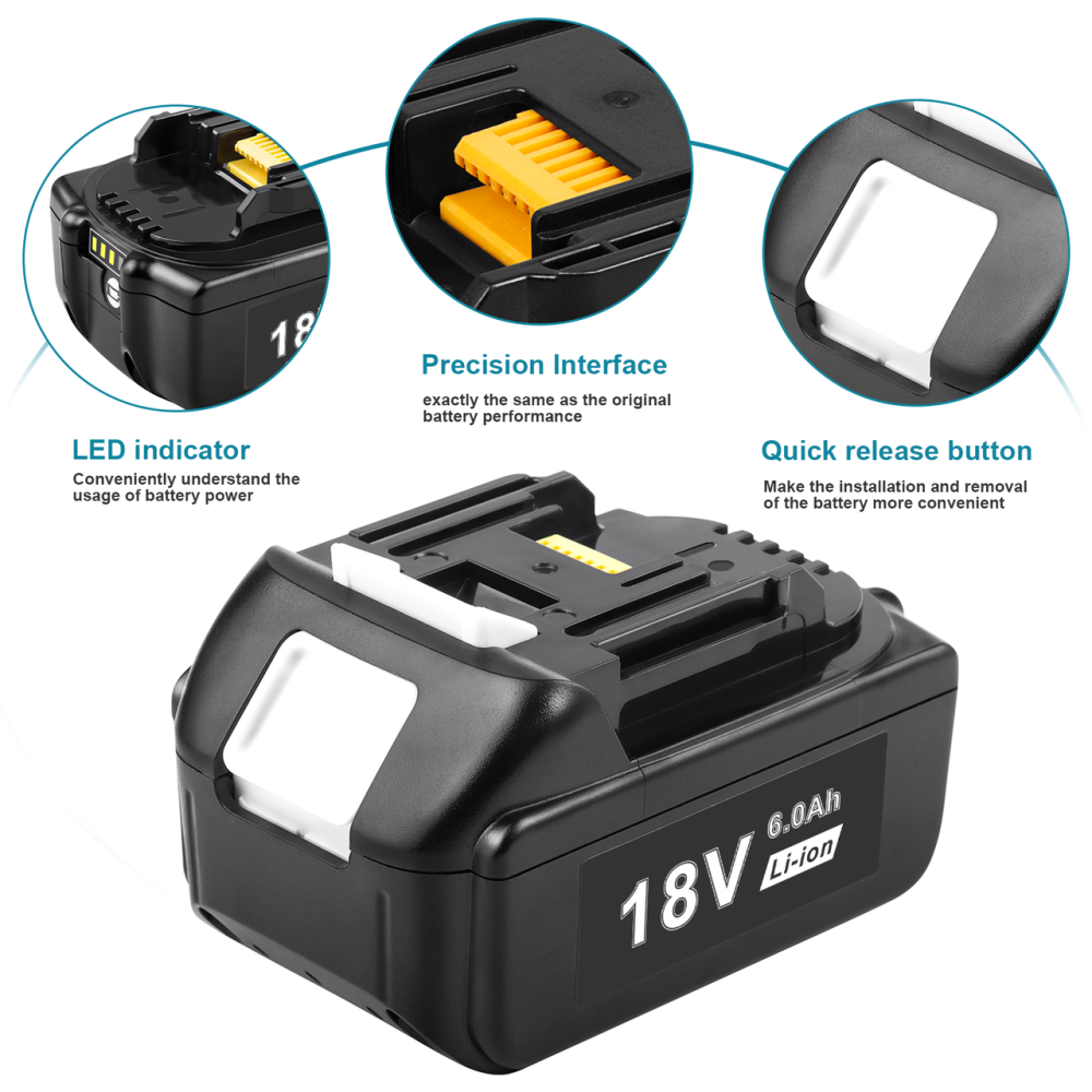 Акумулятор Makita BL1860B 18В 6Ач для дрелей і шуруповертів Київ - фото 7