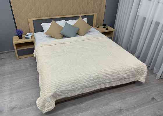 Плед 200х230 см (+-10см) на овчині "Косичка" колір молочний (87-306) Київ