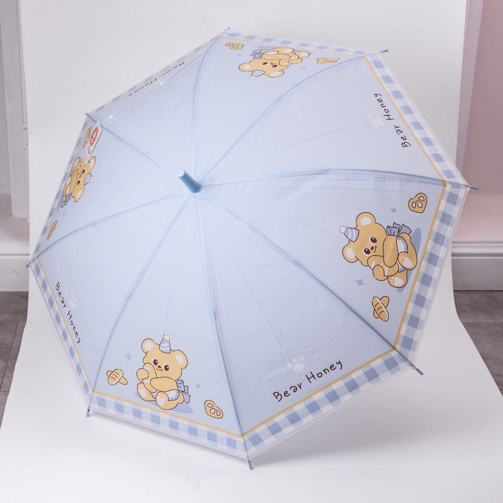 Дитячий полуавтоматичний зонт-трость, голубий 94 см Київ - фото 7