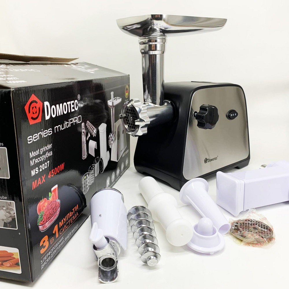 Мясорубка 3в1 мясорубка для дома Domotec MS-2027 4500Вт, Электрические мясорубки кухонные QI-41 Львов - изображение 4