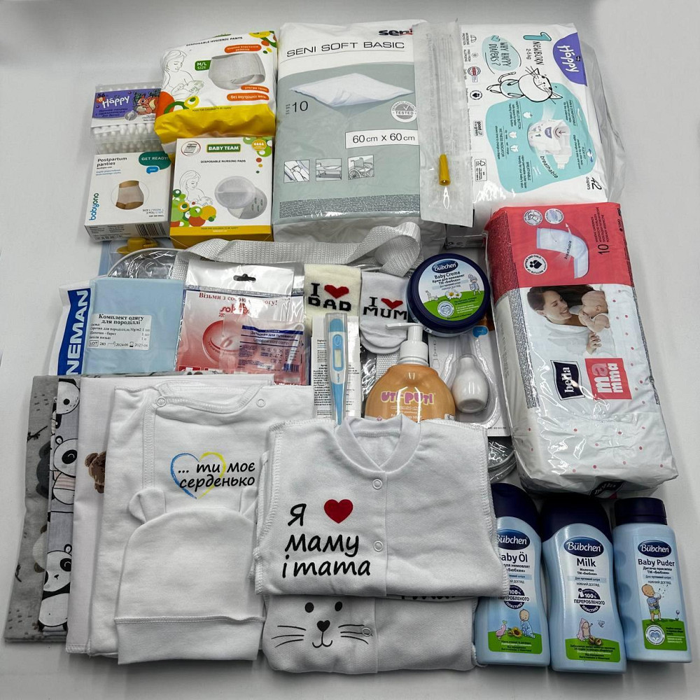 Набір у пологовий будинок для мами та новонародженого Premium у прозорій сумці L + сумка M для малюка 34 позиції EkoMama Кривий Ріг - фото 1