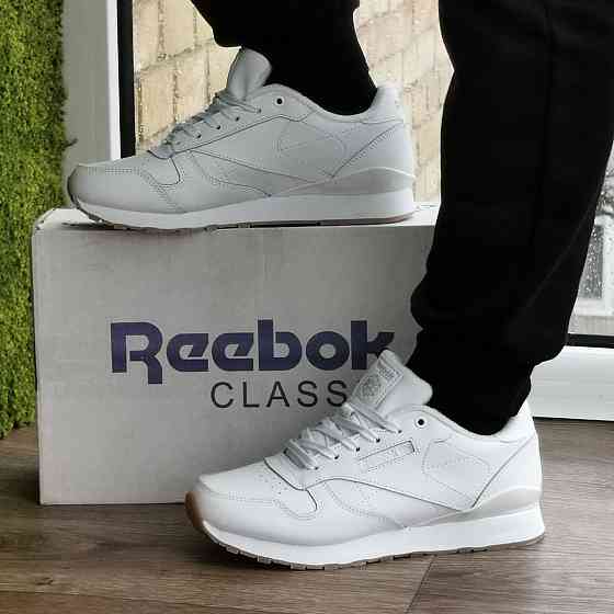 Чоловічі Термо Кросівки Reebok Classic Білі Зимові Рибок Шкіряні (розміри: 40,41,42,43,44,45,46) Дніпро