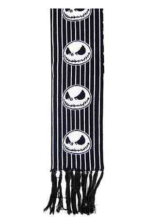 Шарф в'язаний чорно-білий  "Хелоувін" Рівне