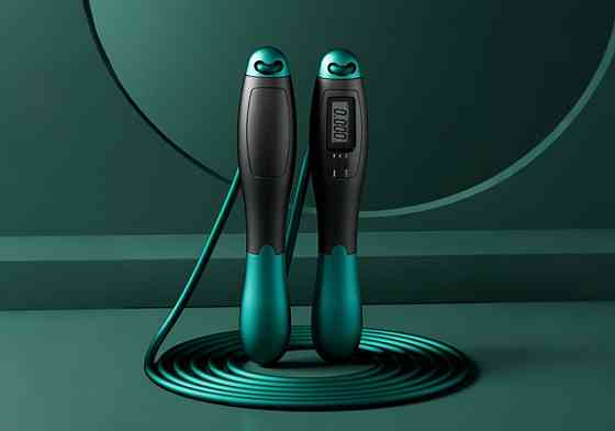 Швидкісна скакалка з лічильником EasyFit чорний-зелений Коломия