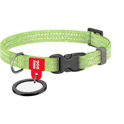 Ошейник для животных WAUDOG Re-cotton с QR паспортом для кошек и мелких пород собак XS салатовый (16405) Винница - изображение 1