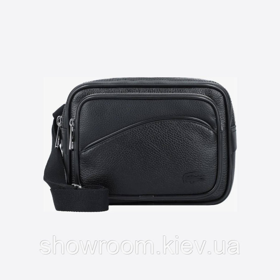 Мужская небольшая сумка через плечо Lacoste (4561) черная Киев - изображение 1