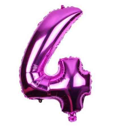 Шарик цифра 4 фольгированная 32 дюйма бургунди Киев