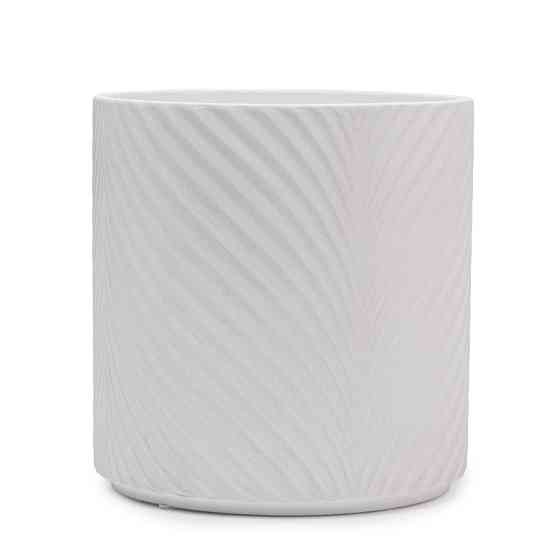 elemi Кашпо для квітів керамічне elemi "Листок" (білий) 16" круглий 2,3 л Коломыя