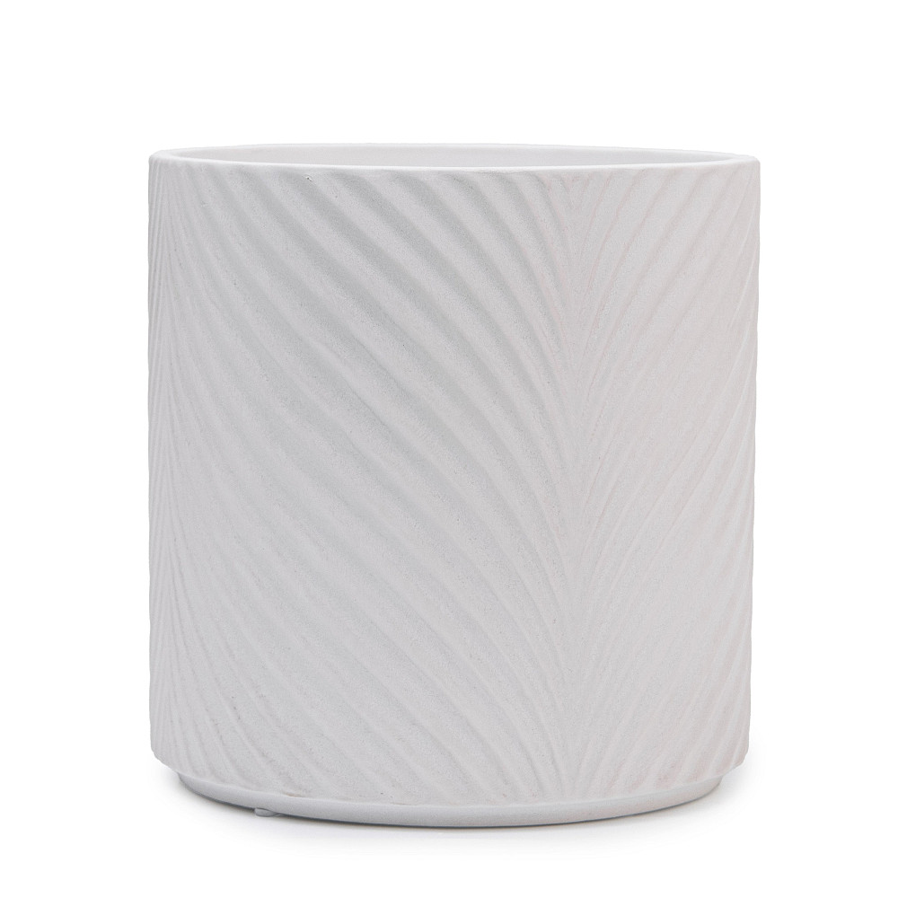 elemi Кашпо для квітів керамічне elemi "Листок" (білий) 16" круглий 2,3 л Коломыя - изображение 1