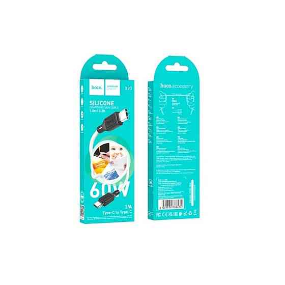 Кабель HOCO X90 Cool 60W silicone charging data cable for Type-C to Type-C White Киев