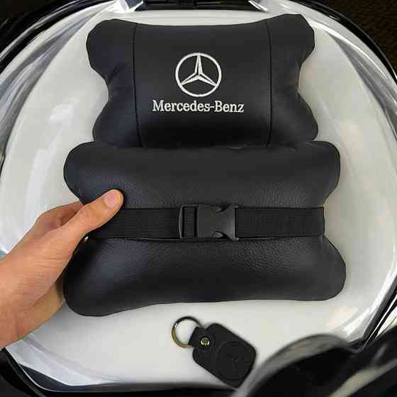 Комфортна подушка підголівник для автомобіля Mercedes-Benz Мерседес, Подушка під шию з логотипом YB-34 Івано-Франківськ