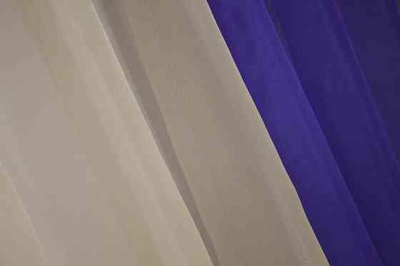 Кухонные шторы VR-Textil № 017к комбинированные с подвязками фиолетовый с темно-бежевым 265х170 см (50-235) Киев