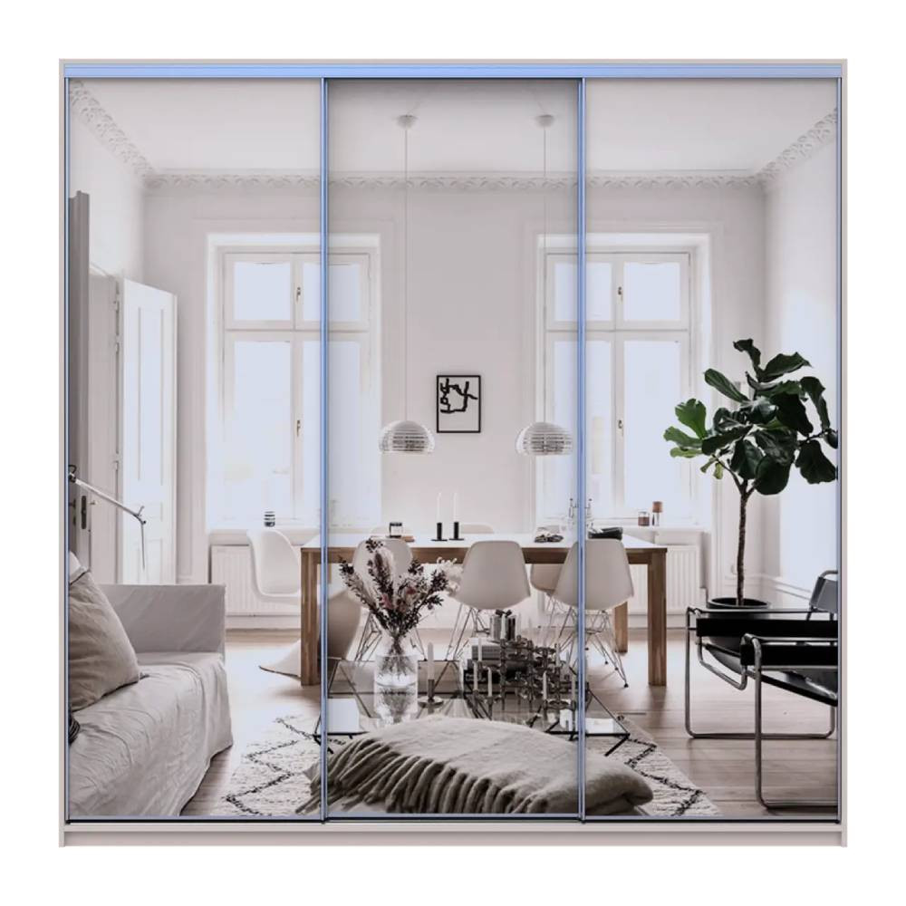 Шкаф-купе Doros Сити Лайт Кашемир 3 зеркала 225х60х225 (DRS-011811) Днепр - изображение 3