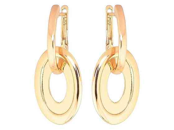 Серьги английская застежка позолота 18K «Овальные подвески» 2 в 1 284475 ТМ XUPING Киев