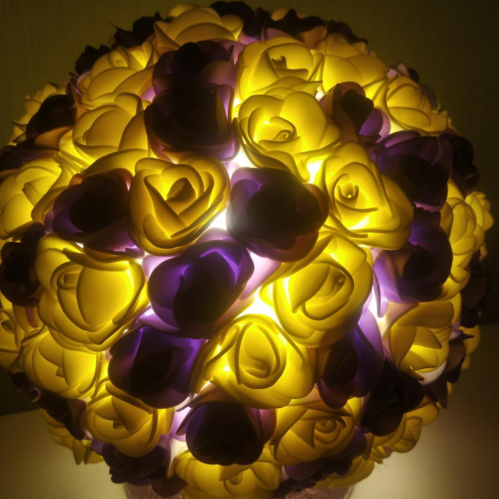 Світильник-нічник "Букет жовто-бузковий троянд" Дніпро - фото 2