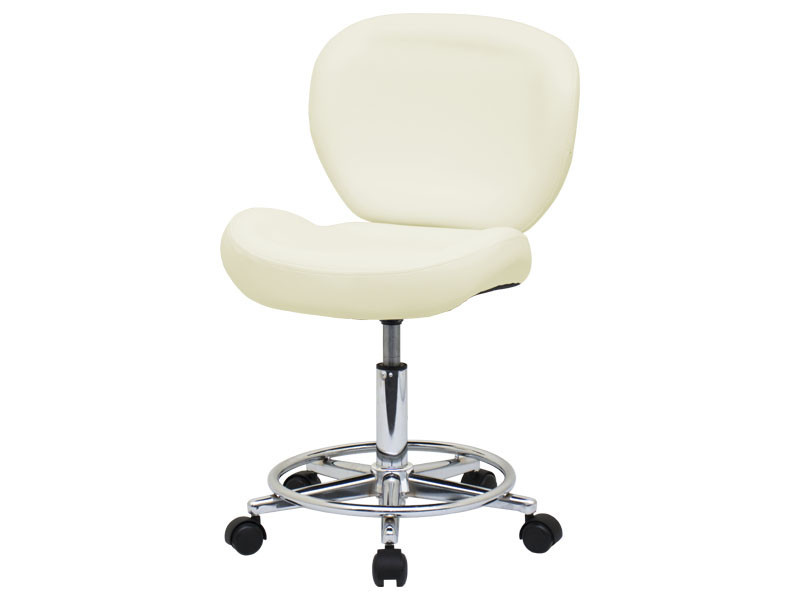 Стул мастера со спинкой на колесах, регулировка высоты, мод.886 Бежевый Киев - изображение 1