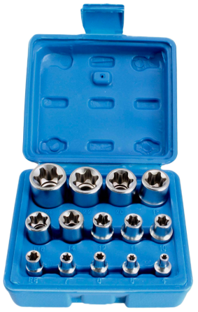 Набір головок TORX 1/4"-1/2" E4-E24 14 од. SATRA S-P14ES Чернігів