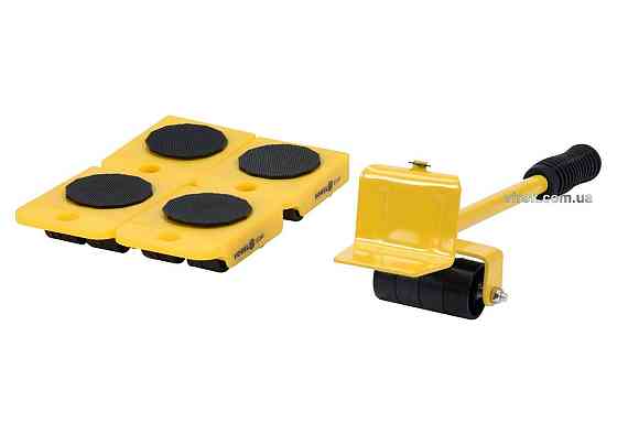 Набір для переміщення меблів VOREL : макс. вага-150 кг, висота-70 мм, 4 підставки + важіль, 5шт [12] Одеса