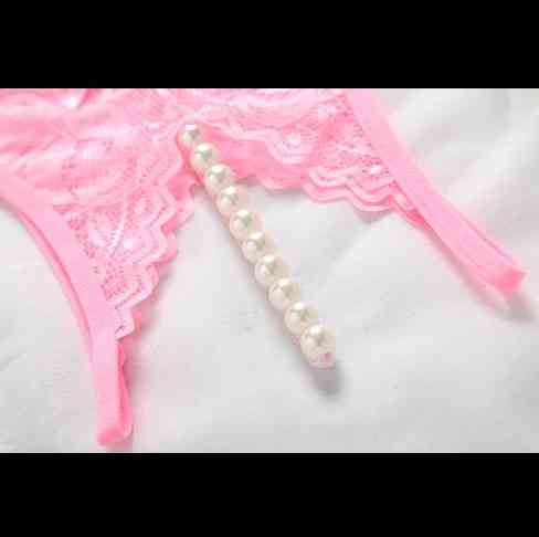 Трусики з розрізом та перлинами рожеві - розмір універсальний, резинка до 84см. Київ