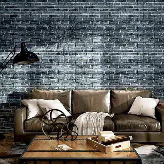 Декоративна 3D панель самоклейка 700х770х5мм Цегла сіра Катеринославська (042) SW-00000039 Київ