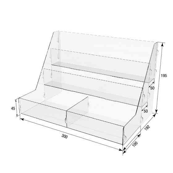 Товарна горка EKOSTAR на 3 комірки з акрила 300х135х195 Київ